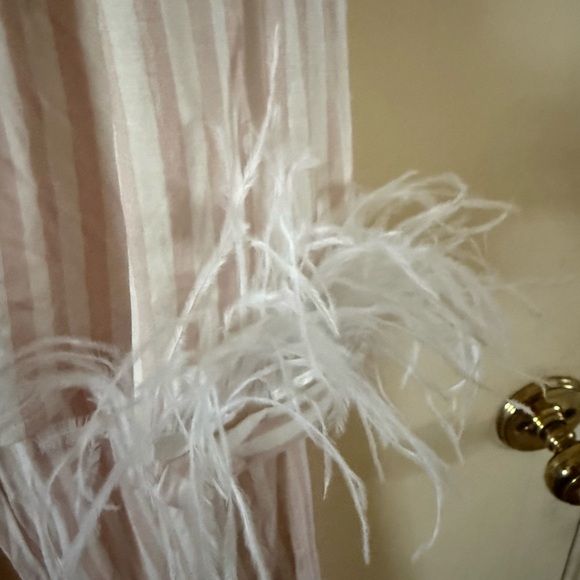 Stars Above Pink Striped Pajama Set with Feather Trim - Picture 7 of 7